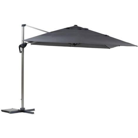 Hesperide – Parasol déporté rectangulaire 4 x 3m en aluminium traité époxy – Toile polyester déperlant – Système de rotation 360° – Cheminée d'aération