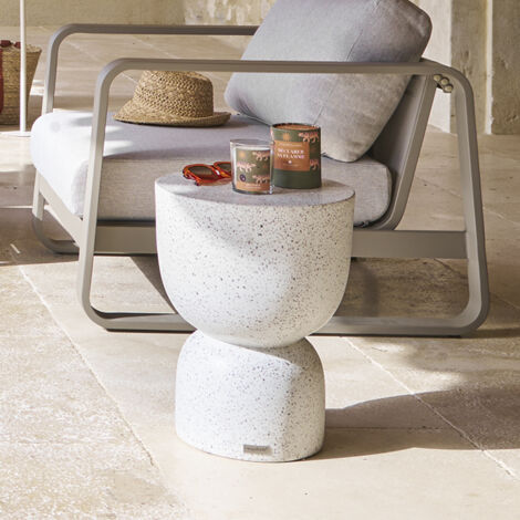 Table d'appoint de jardin Timandra D. 35 x H47cm en terrazzo - Hespéride (1/5)