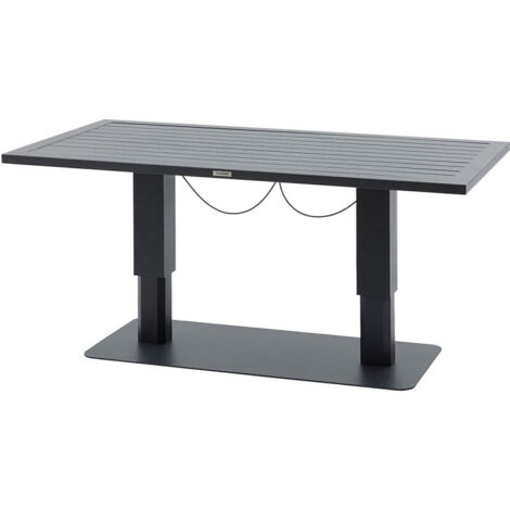 Table de jardin relevable rectangulaire Salimia graphite 150 x 80 x 69cm en aluminium  - Hespéride