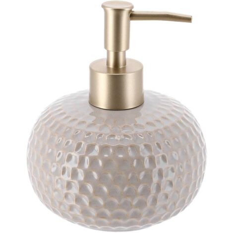 Distributeur a savon en gres laque facon ecaille 440 ml - beige - Tendance