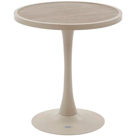 Table de jardin rectangulaire Venizia effet travertin 8 places en acacia - Hespéride (1/5)