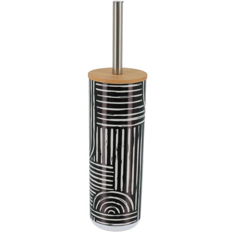 Brosse wc ps imprimee avec couvercle bambou - ethnic vibes - Tendance (1/2)