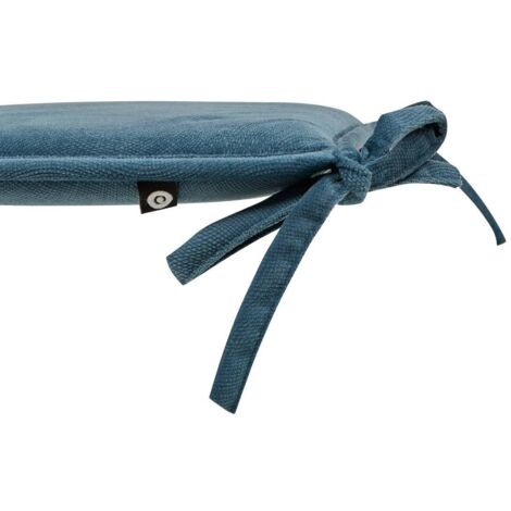 Galette De Chaise Ronde Atmosphera En Coton Bleu Canard - D38 Cm Confortable