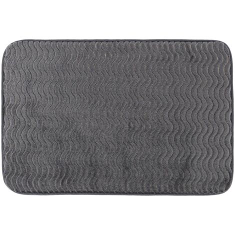 Tapis polyester effet vague 40x60 cm - gris - Tendance