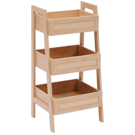 Etagère cane 3 niveaux h80cm bois clair - 5five (1/5)