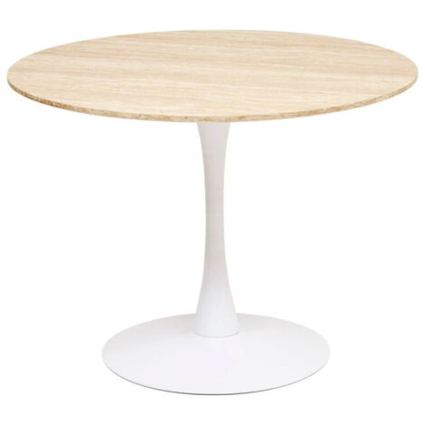Table ronde 102 cm Elias effet travertin Atmosphera
