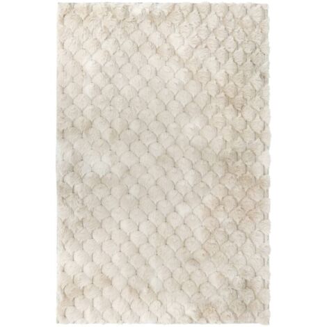 Tapis effet laine Adriel beige 90x60cm - Atmosphera créateur d'intérieur