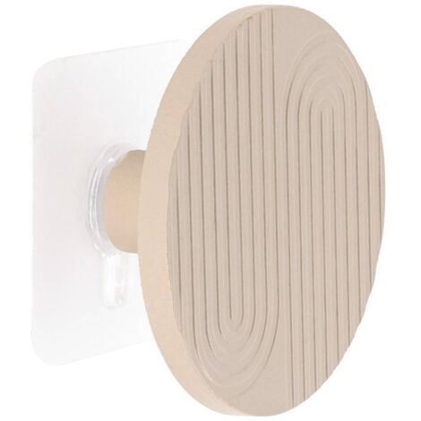 Patere en bambou bois grave d 8cm sur sticker - beige - Tendance