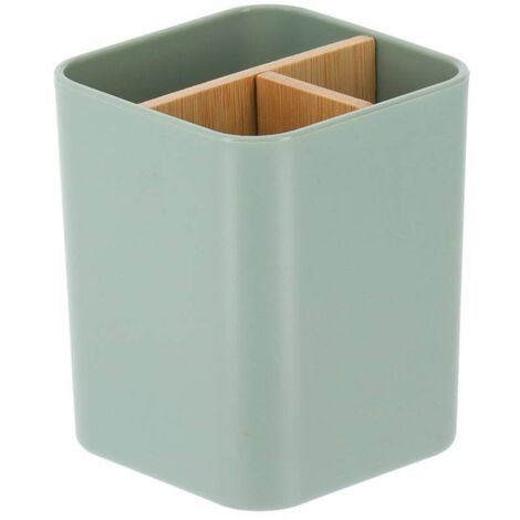 Organisateur carre 3 comp. Plastique bambou - vert sauge - Tendance