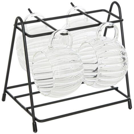 Rack 4 mugs Pumpkin transparent L17xp15xH15,8cm - Atmosphera créateur d'intérieur (1/3)
