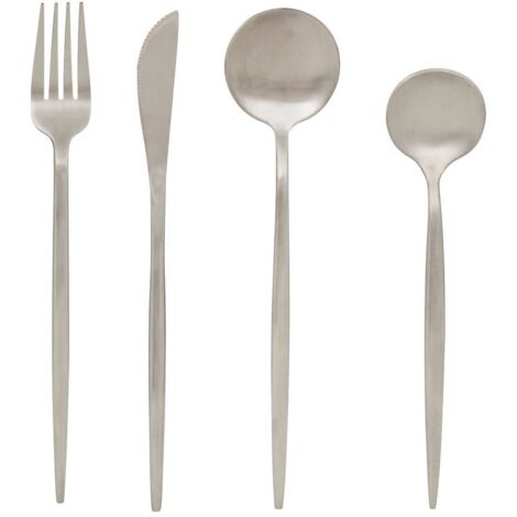 Atmosphera – Ménagère 24 pièces en argent – Dimensions L2,7 x p0,7 x H22,7 cm – Service de table élégant pour occasions spéciales - 7xH22 (1/5)