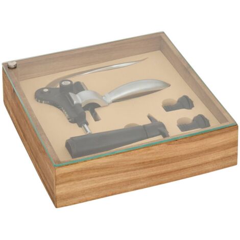 Coffret sommelier Jules 4 porte(s) marron L24xp6,8xH24cm - Atmosphera créateur d'intérieur