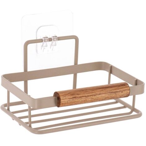 Porte savon metal deco acacia a poser ou a sticker - beige - Tendance