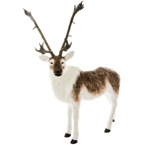 Fééric Lights And Christmas – Décoration renne géant 180 cm en polyester – Longueur 156 cm – Largeur 60 cm – Pour intérieur festif