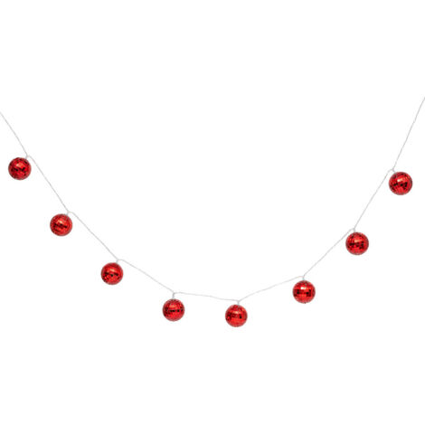 Guirlande lumineuse Intérieur Boule Disco Rouge 10 LED Blanc chaud L 165 cm - Feeric Christmas (1/4)