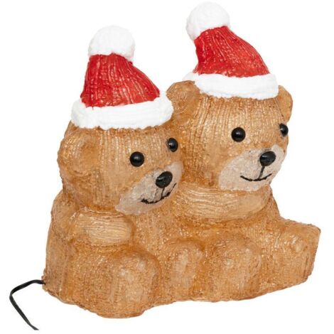 Déco lumineuse Duo Oursons 20 LED Blanc froid H 19 cm - Feeric Christmas (1/4)