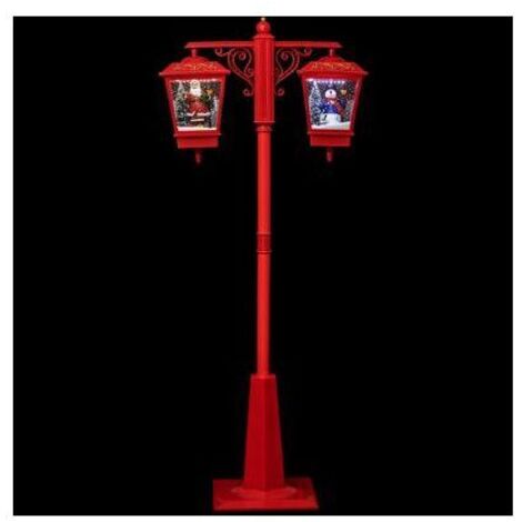 Fééric Lights And Christmas – Lanterne décorative intérieure x2 rouge – Dimensions L. 81 x l. 40 cm – Éclairage 66 LED blanches – Pour ambiance festive Noël