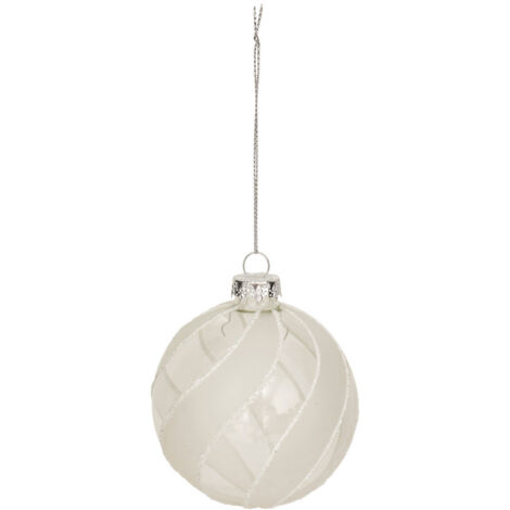 Boule verre torsade D.8cm blanc - Atmosphera créateur d'intérieur (1/2)