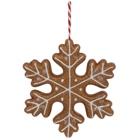 Sujet flocon cookie polystyrène H.21cm marron - Feeric lights & christmas (1/2)