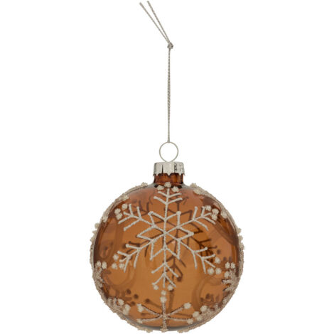 BDN VERRE 80MM FLOCON MARRON - Feeric lights & christmas (1/2)