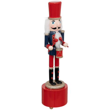 Déco de Noël Casse-Noisette musical Rouge et Bleu en Bois H 31.5 cm - Feeric Christmas (1/2)