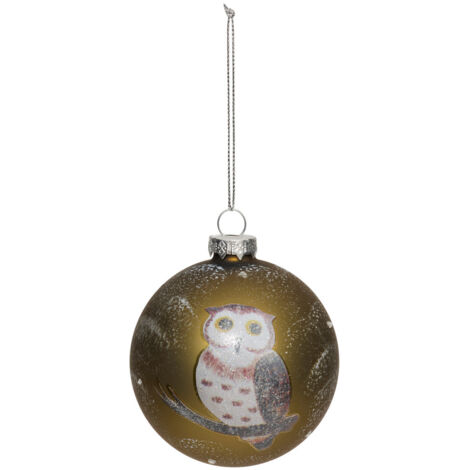 BDN VERRE 80MM HIBOU KHAKI - Feeric lights & christmas (1/2)