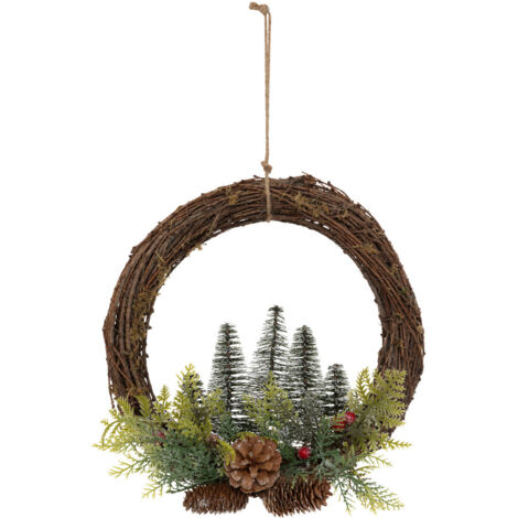 Couronne de Noël avec Sapins et déco D 30 cm - Feeric Christmas (1/2)
