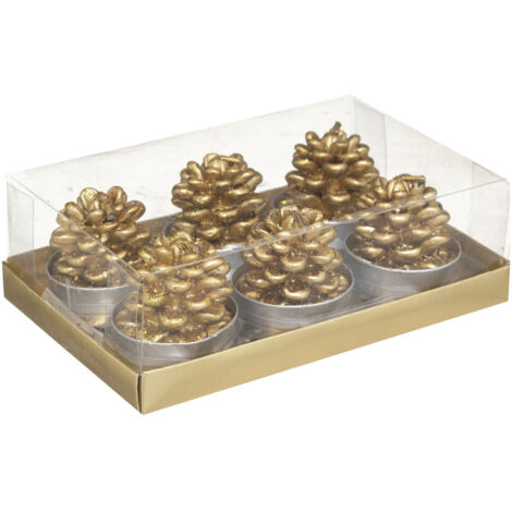 Lot de 6 Bougies Pomme de pin H 4 cm - Feeric Christmas (1/2)