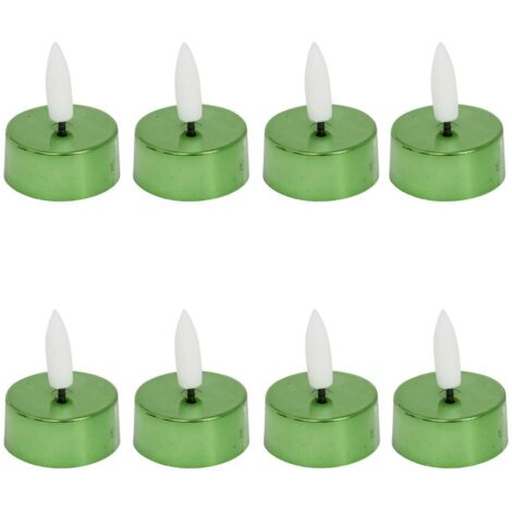 Lot de 8 Bougies lumineuses à LED D 3.8 cm Vert métallisé - Feeric Christmas (1/3)