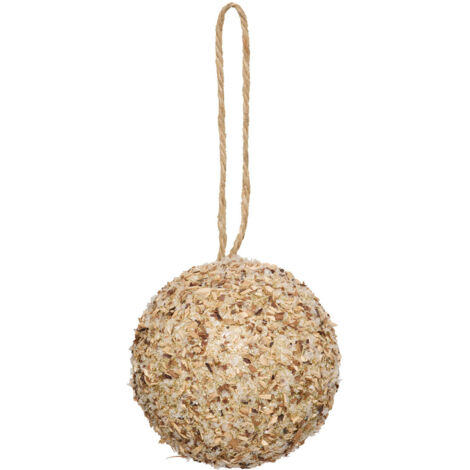 Déco Sapin Boule de Noël D 8 cm Marron pailleté effet sciure de bois - Feeric Christmas (1/2)