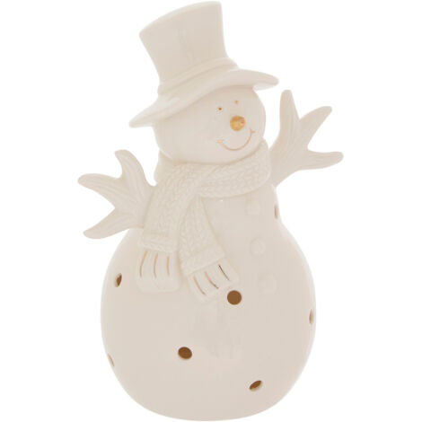 Déco de Noël Bonhomme de neige en céramique Blanche H 22.8 cm - Feeric Christmas (1/2)