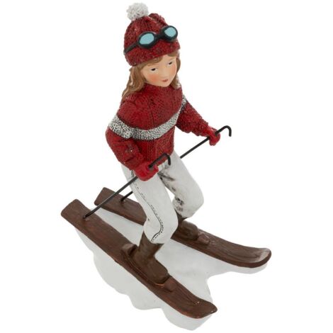 Déco de Noël Figurine Skieur en résine H 20.5 cm - Feeric Christmas