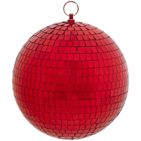 Boule disco verre D.20cm rouge - Feeric lights & christmas (1/3)