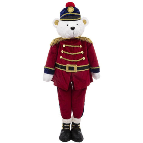Atmosphera – Déco de Noël Casse-Noisette télescopique rouge H 105 cm – Extensible pour intérieur – Polyester et métal – Dimensions L. 34 x P. 22 cm (1/3)