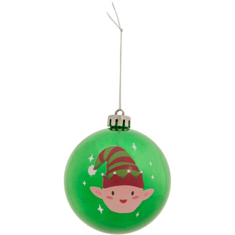 Déco Sapin Boule de Noël D 8 cm Vert déco Lutin - Feeric Christmas (1/2)