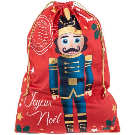 Grande Hotte en velours rouge imprimée Casse-Noisette 50 x 70 cm - Feeric Christmas (1/4)