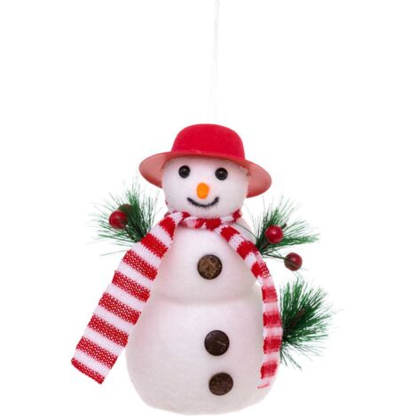 Lot De 2 Bonhommes De Neige Avec Chapeau Haut De Forme En Polystyrène, Haut. 17 Cm