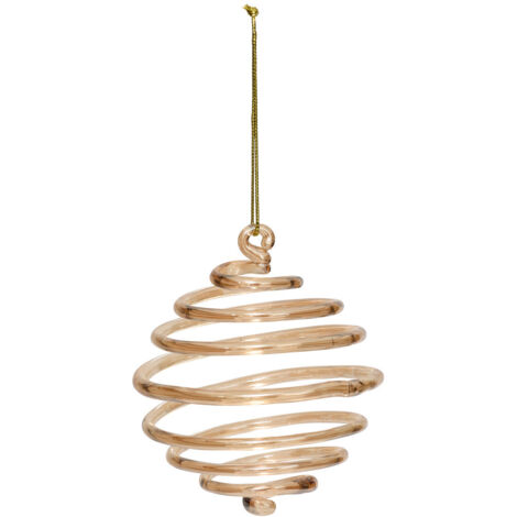 Déco Sapin Boule de Noël en Verre D 8 cm Spirale Bronze - Feeric Christmas (1/2)
