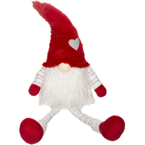Père Noël Scandinave assis rouge et blanc H 64 cm - Feeric Christmas (1/3)