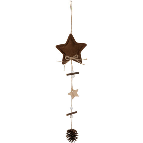 Suspension de Noël Étoile velours marron avec déco H 36 cm - Feeric Christmas (1/3)