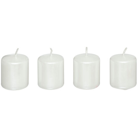 Lot de 4 Bougies Satin Blanc 160G - Feeric Christmas (1/2)