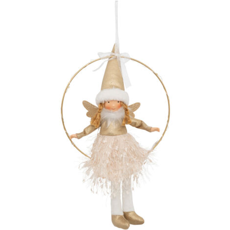 Déco Lumineuse Fée dorée LED Blanc chaud H 32 cm - Feeric Christmas (1/4)