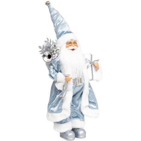 Père Noël en habit bleu fourrure blanche H 45 cm - Feeric Christmas (1/2)