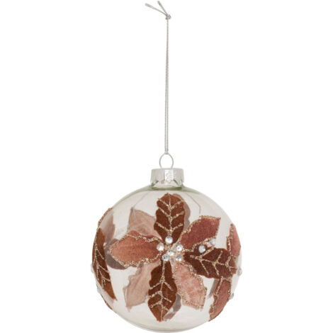 Boule verre couronne feuilles D.8cm marron - Atmosphera créateur d'intérieur (1/2)