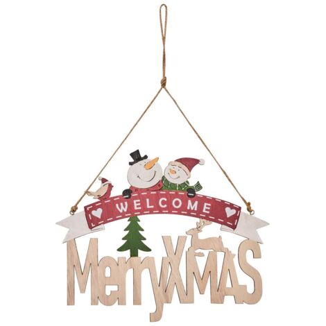 Sujet pancarte joyeux Noël l.29cm bois - Feeric lights & christmas (1/2)