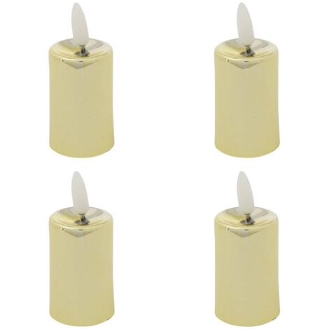 Lot de 4 Bougies lumineuses à LED H 9 cm Doré métallisé - Feeric Christmas (1/5)