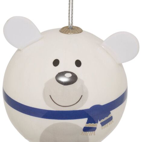 Boule à Neige Ours à Ski - Décoration De Noël Festive Et Mignonne (diamètre 80 Mm)