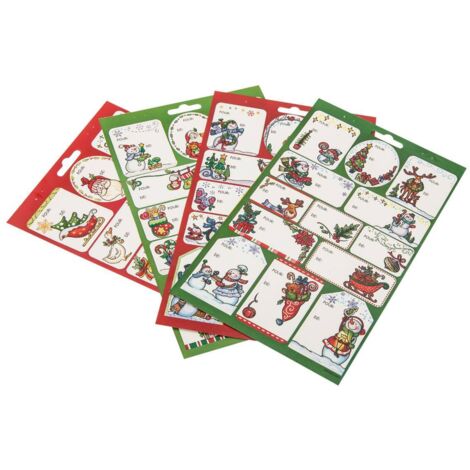 Planches de 48 ou 52 étiquettes cadeaux autocollantes - Feeric lights & christmas (1/5)