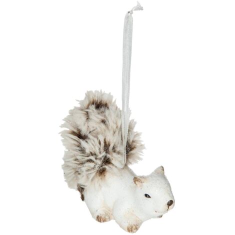 Sujet de Noël à suspendre Animal en céramique avec fourrure H 8 cm - Feeric Christmas (1/4)