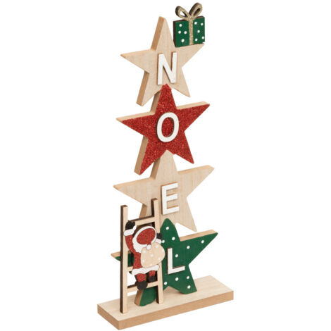 Déco à poser Mot NOËL sur étoiles en Bois H 28 cm - Feeric Christmas (1/2)